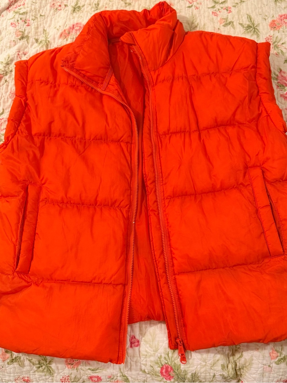 Free People Movement Bright Orange Quilted Puffer Vest